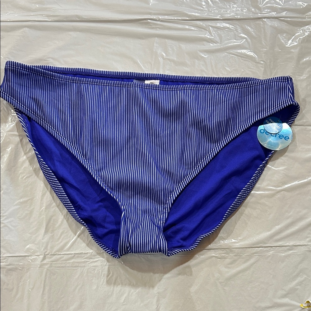 Marks & Spencer Blue Pinstripe Bikini Bottoms